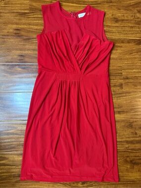 Costa Blanca Red Sleeveless Draped Tea Dress